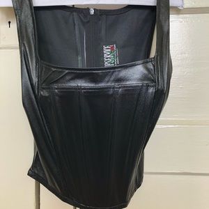 Lip Service of LA black vinyl bustier with boning